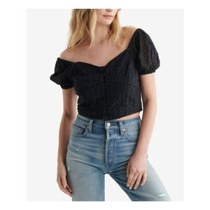 Lucky Brand Sweetheart Eyelet Crop Top